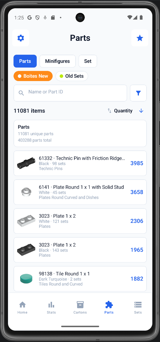 Parts list